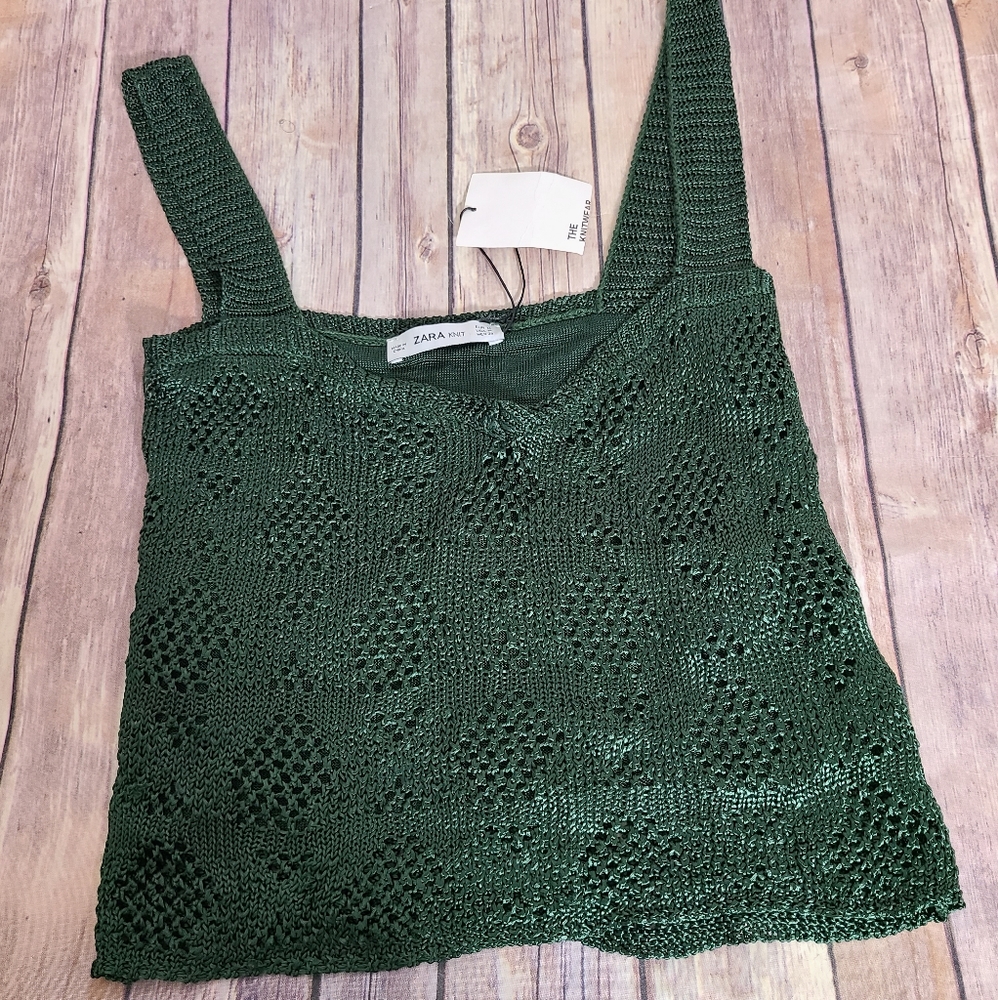 NWT ZARA knit soft open top sz M - Picture 2 of 9